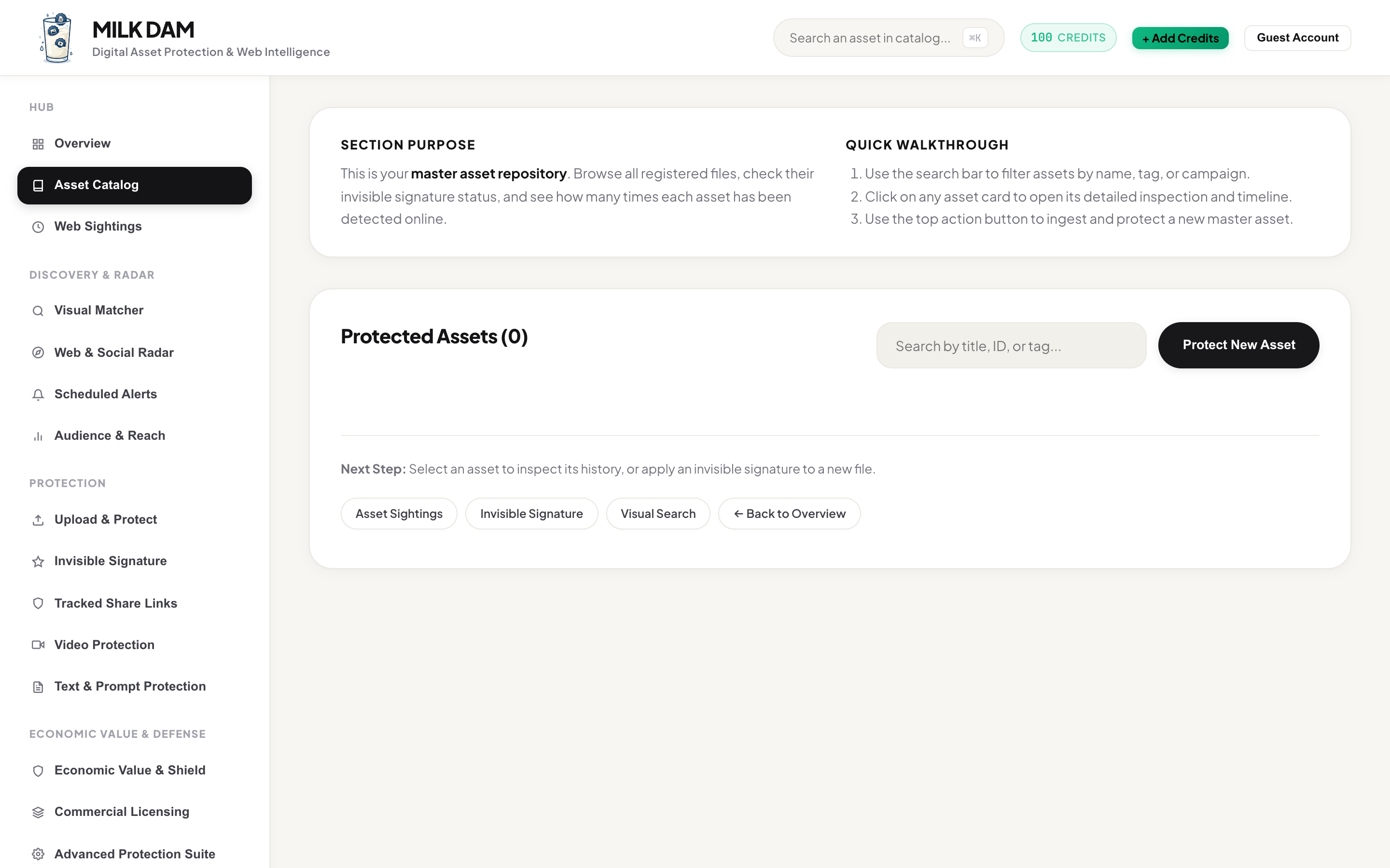 MILK DAM Asset Catalog - Neural Vector Database and Multi-Modal Media Storage