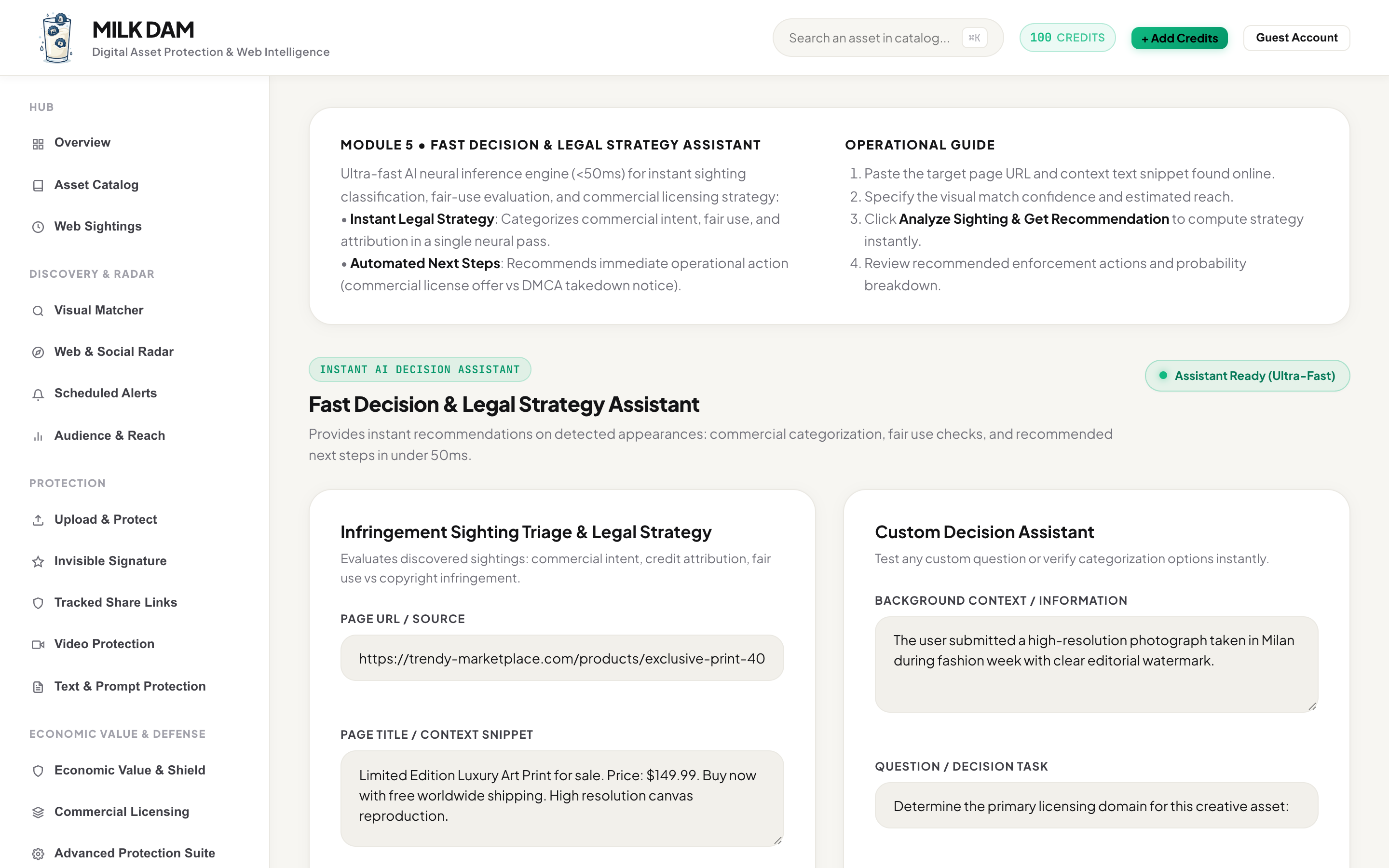 MILK DAM Smart Decision Assistant - SemIF Reasoning Engine and Autonomous Settlement